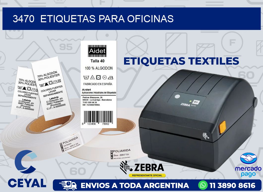 3470  ETIQUETAS PARA OFICINAS