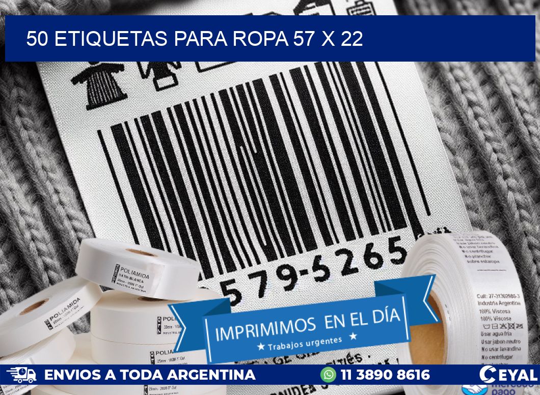 50 ETIQUETAS PARA ROPA 57 x 22