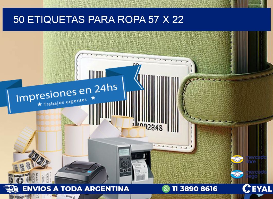 50 ETIQUETAS PARA ROPA 57 x 22