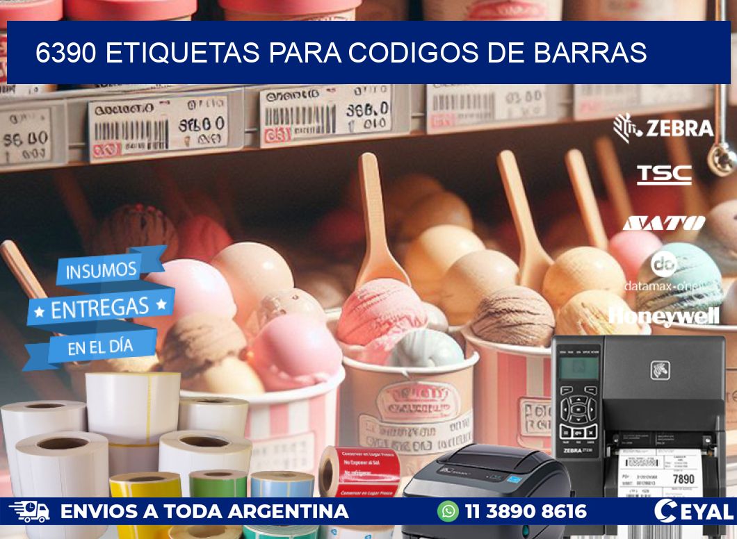 6390 ETIQUETAS PARA CODIGOS DE BARRAS