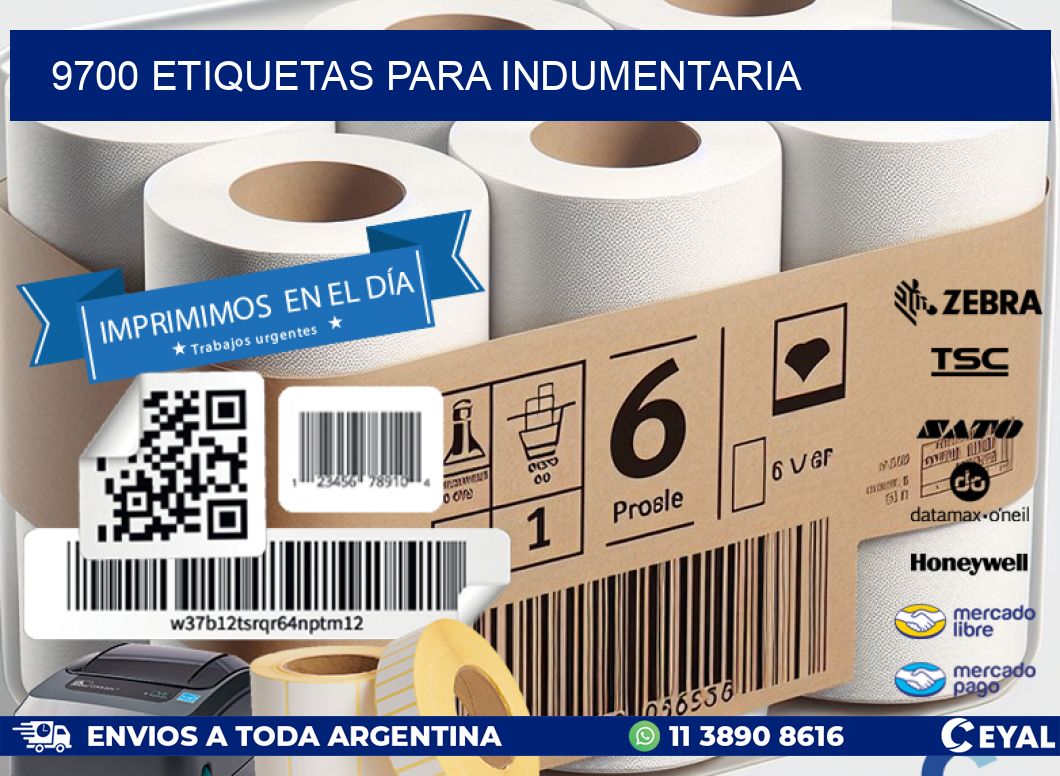 9700 ETIQUETAS PARA INDUMENTARIA