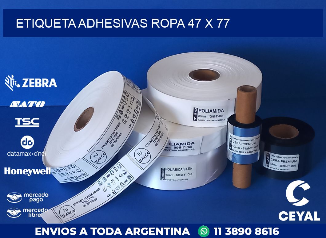 ETIQUETA ADHESIVAS ROPA 47 x 77