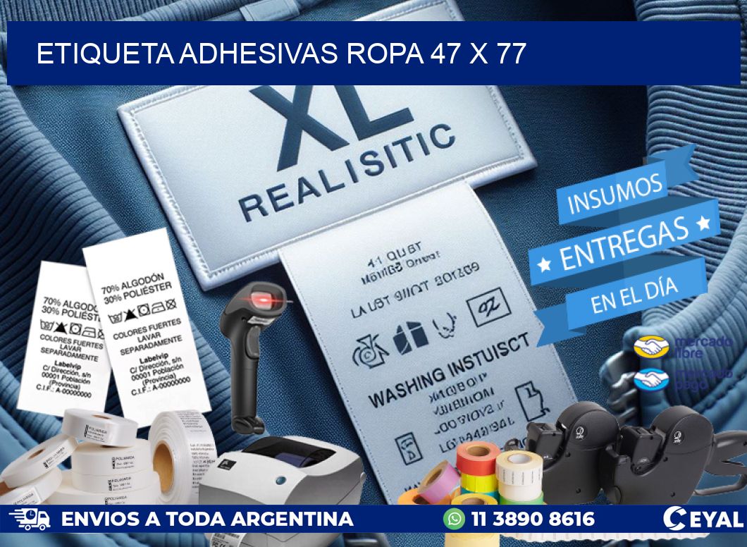 ETIQUETA ADHESIVAS ROPA 47 x 77