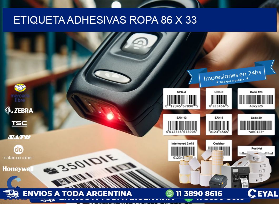 ETIQUETA ADHESIVAS ROPA 86 x 33