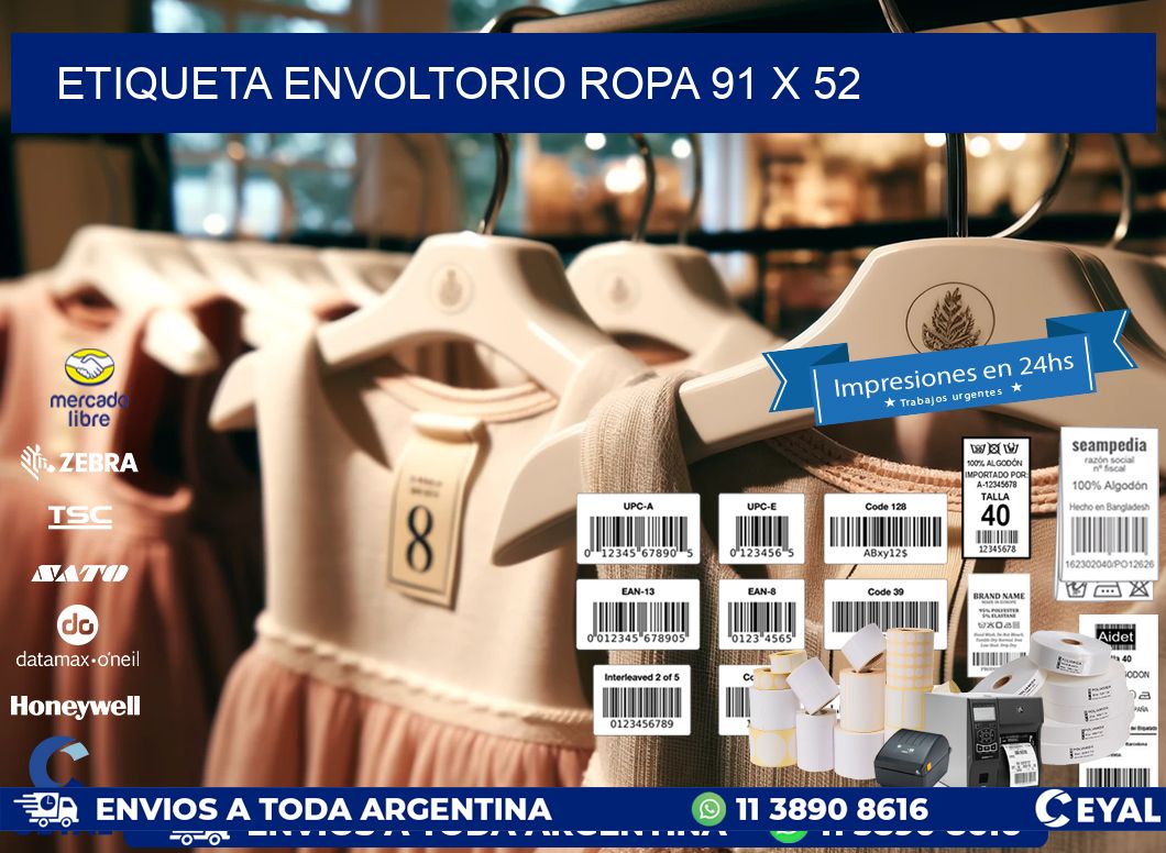 ETIQUETA ENVOLTORIO ROPA 91 x 52