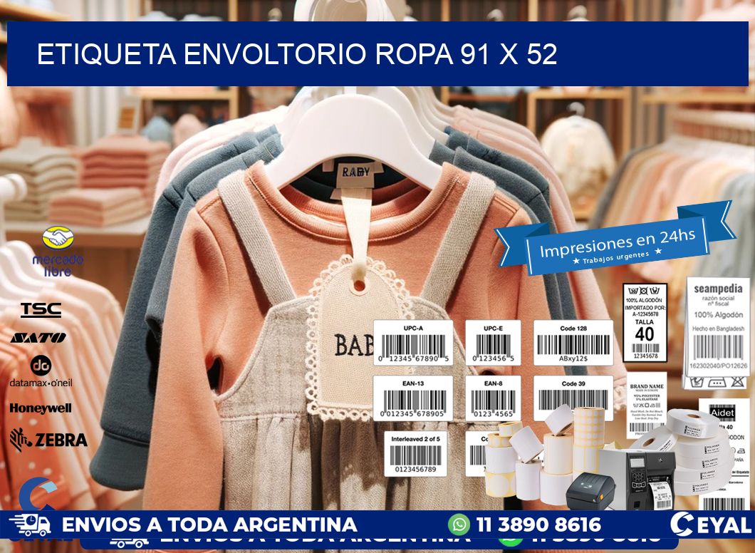 ETIQUETA ENVOLTORIO ROPA 91 x 52