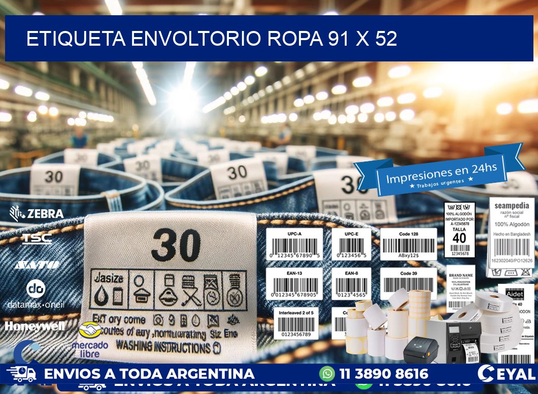 ETIQUETA ENVOLTORIO ROPA 91 x 52