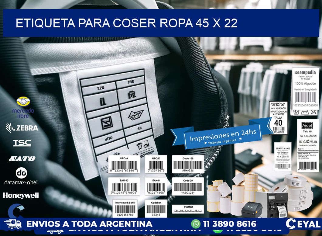 ETIQUETA PARA COSER ROPA 45 x 22