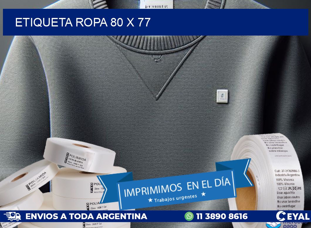 ETIQUETA ROPA 80 x 77