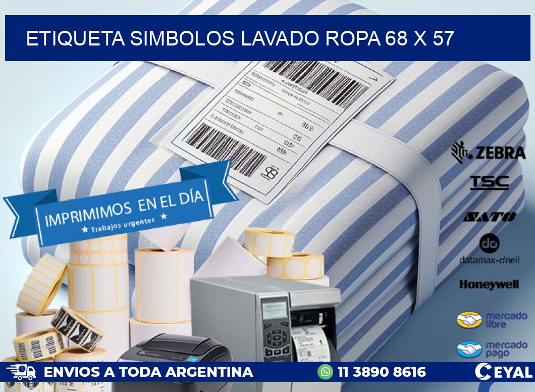 ETIQUETA SIMBOLOS LAVADO ROPA 68 x 57