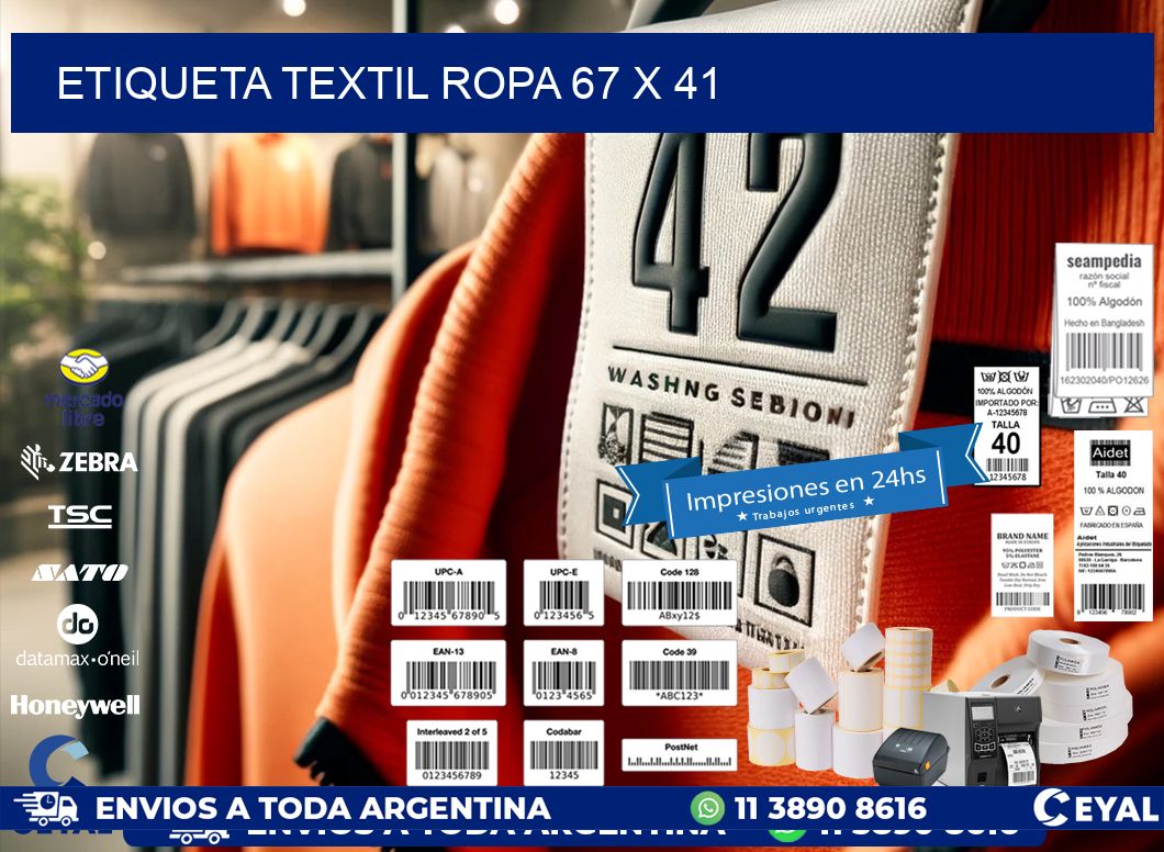 ETIQUETA TEXTIL ROPA 67 x 41