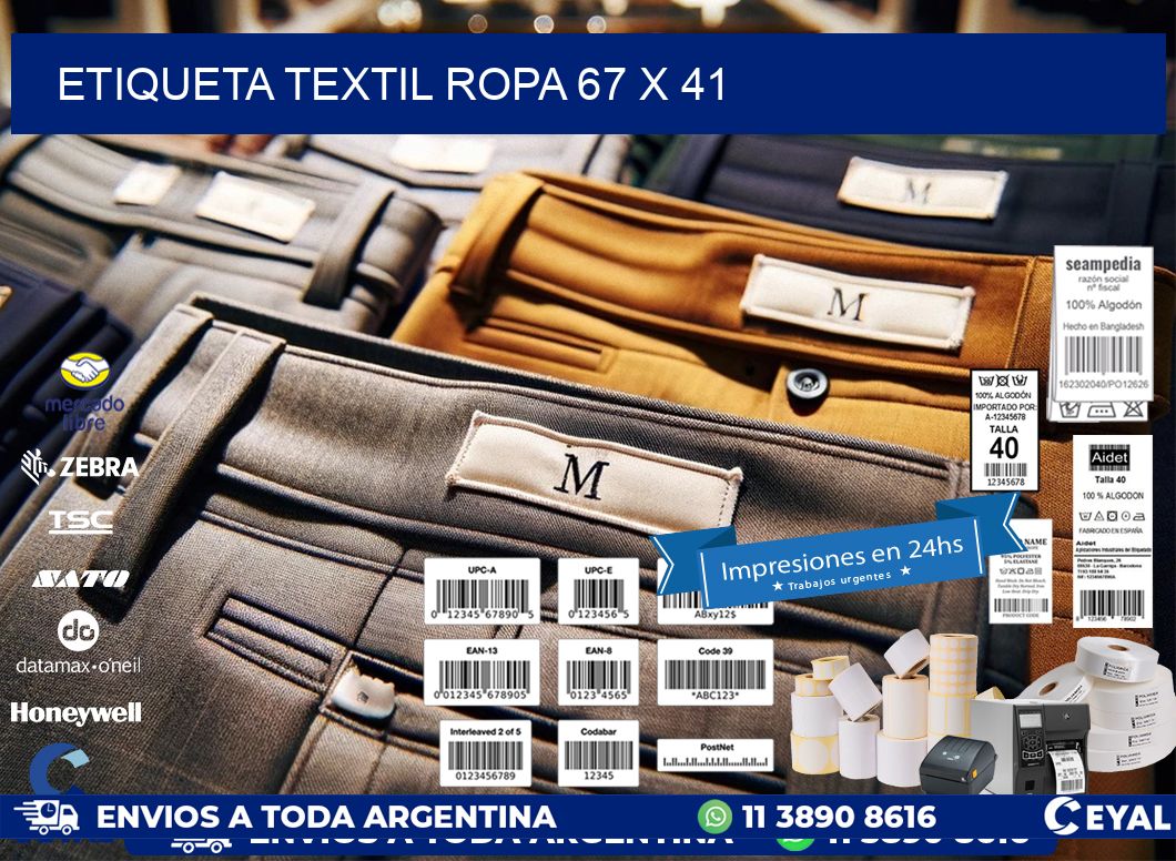 ETIQUETA TEXTIL ROPA 67 x 41