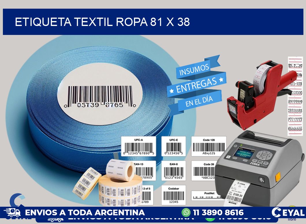 ETIQUETA TEXTIL ROPA 81 x 38