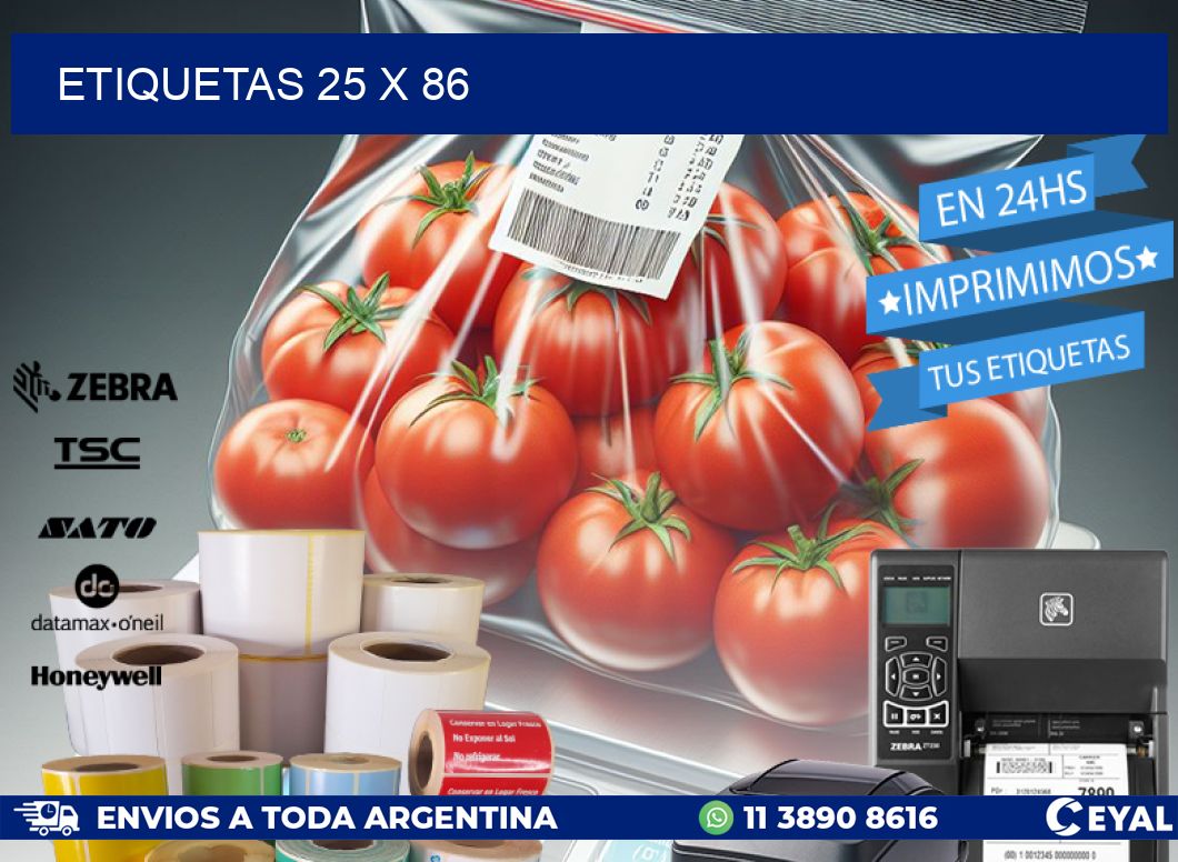ETIQUETAS 25 x 86