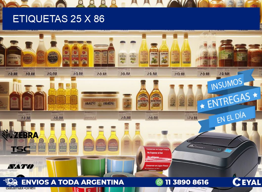 ETIQUETAS 25 x 86