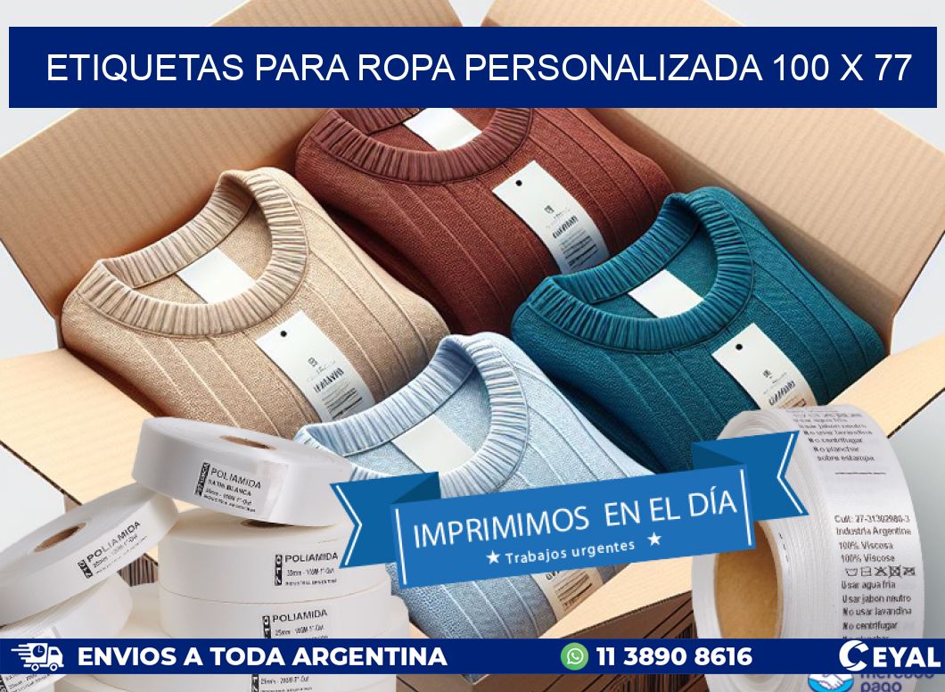 ETIQUETAS PARA ROPA PERSONALIZADA 100 x 77