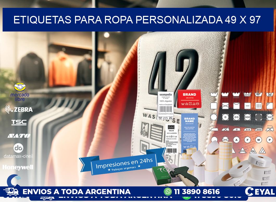 ETIQUETAS PARA ROPA PERSONALIZADA 49 x 97