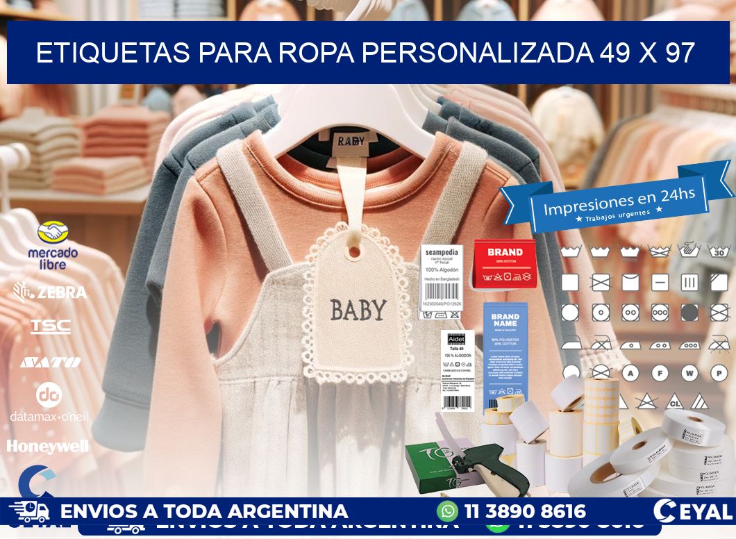 ETIQUETAS PARA ROPA PERSONALIZADA 49 x 97