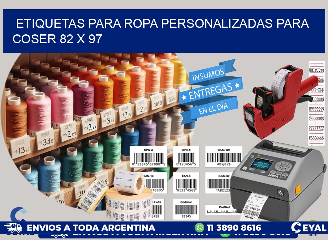 ETIQUETAS PARA ROPA PERSONALIZADAS PARA COSER 82 x 97