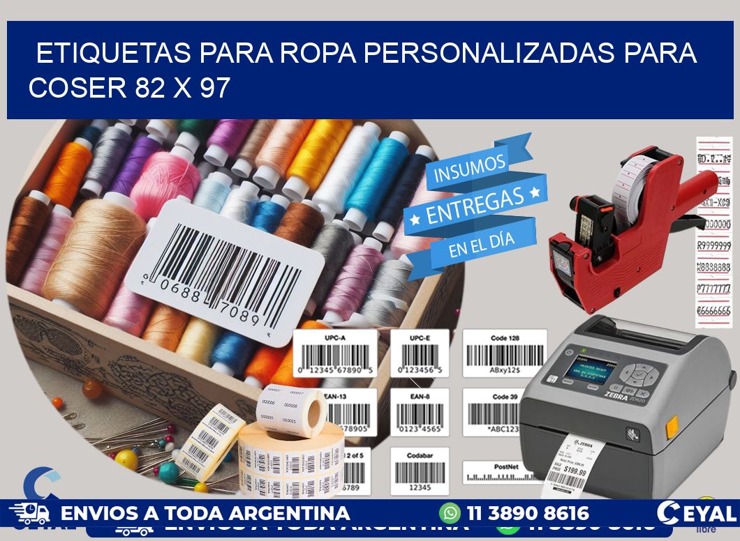 ETIQUETAS PARA ROPA PERSONALIZADAS PARA COSER 82 x 97