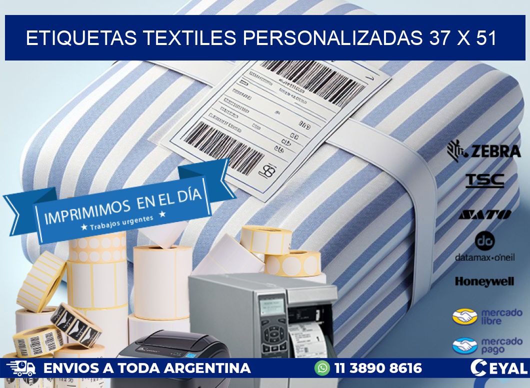 ETIQUETAS TEXTILES PERSONALIZADAS 37 x 51