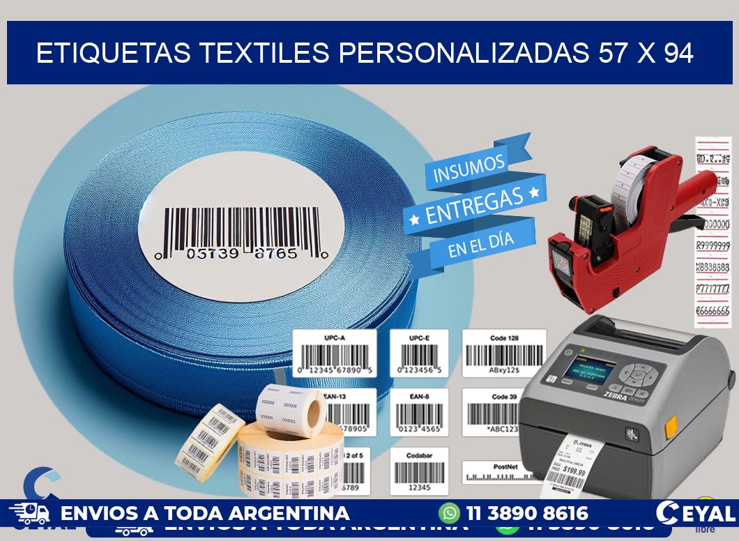 ETIQUETAS TEXTILES PERSONALIZADAS 57 x 94