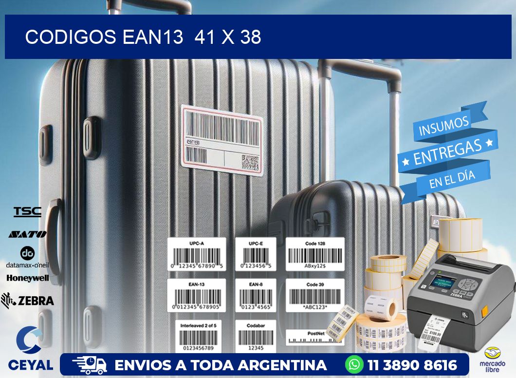 CODIGOS EAN13  41 x 38