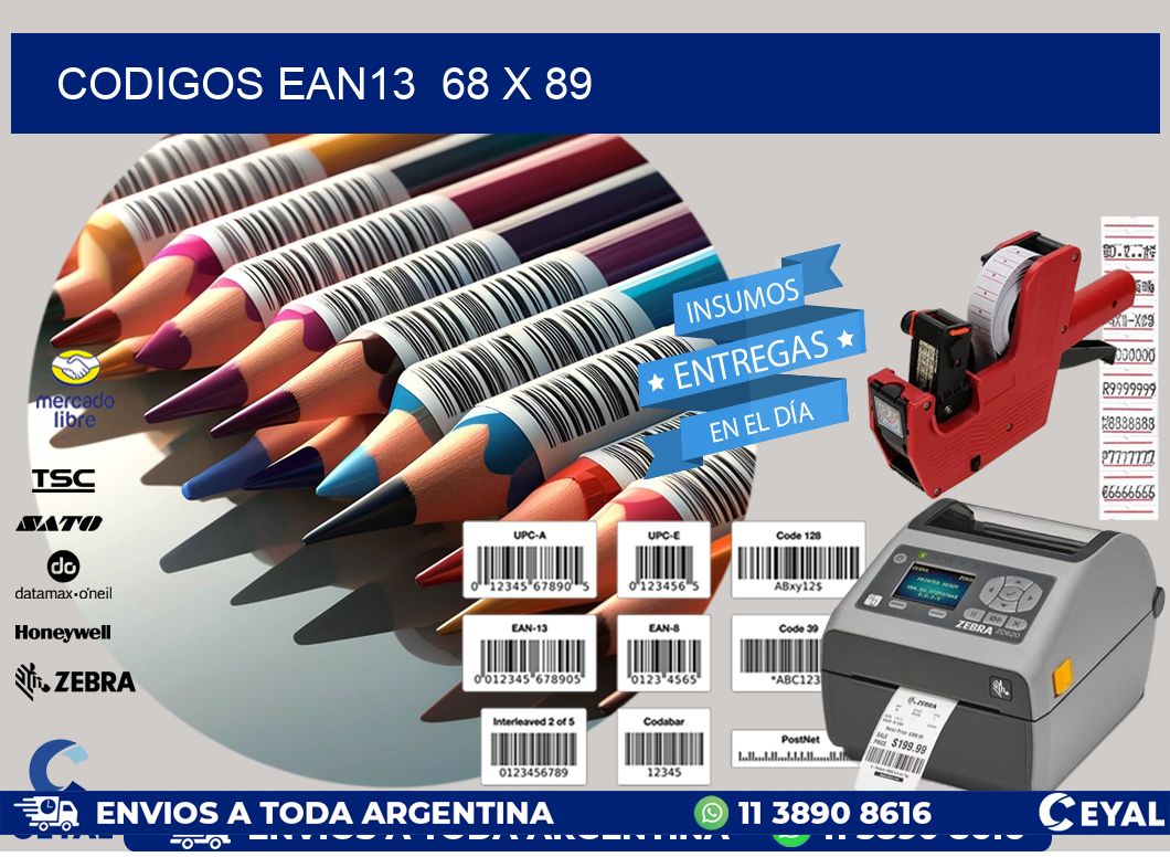 CODIGOS EAN13  68 x 89