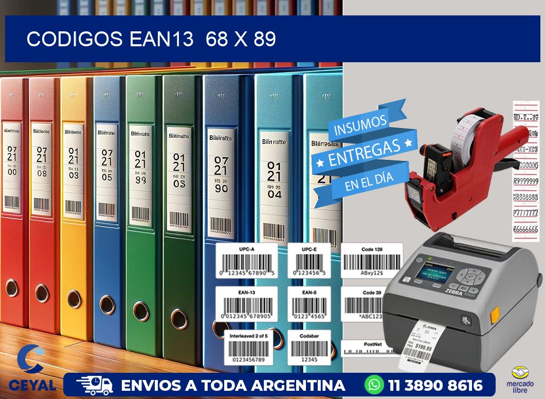 CODIGOS EAN13  68 x 89