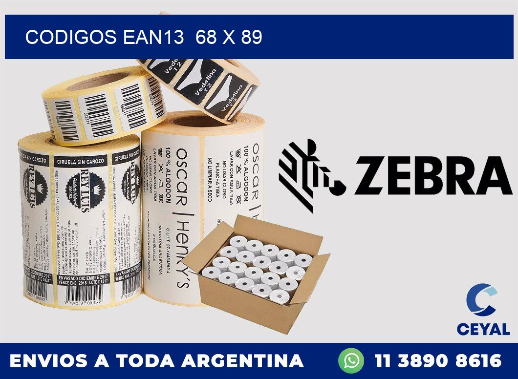 CODIGOS EAN13  68 x 89