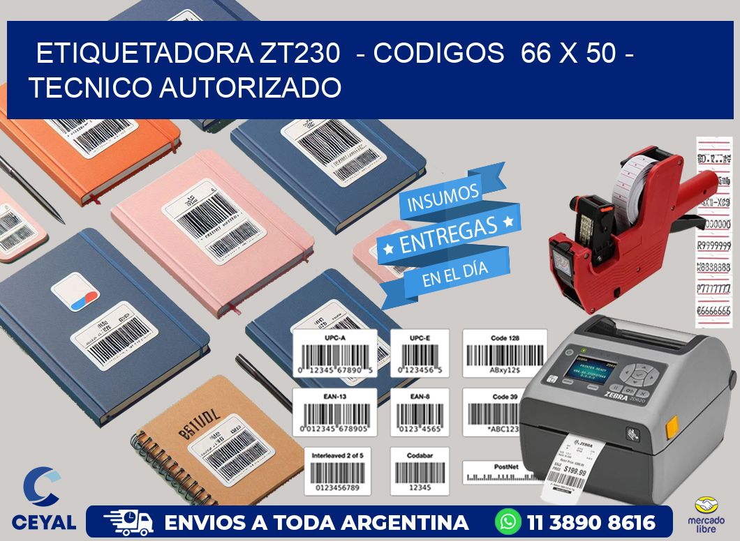 ETIQUETADORA ZT230  - CODIGOS  66 x 50 - TECNICO AUTORIZADO