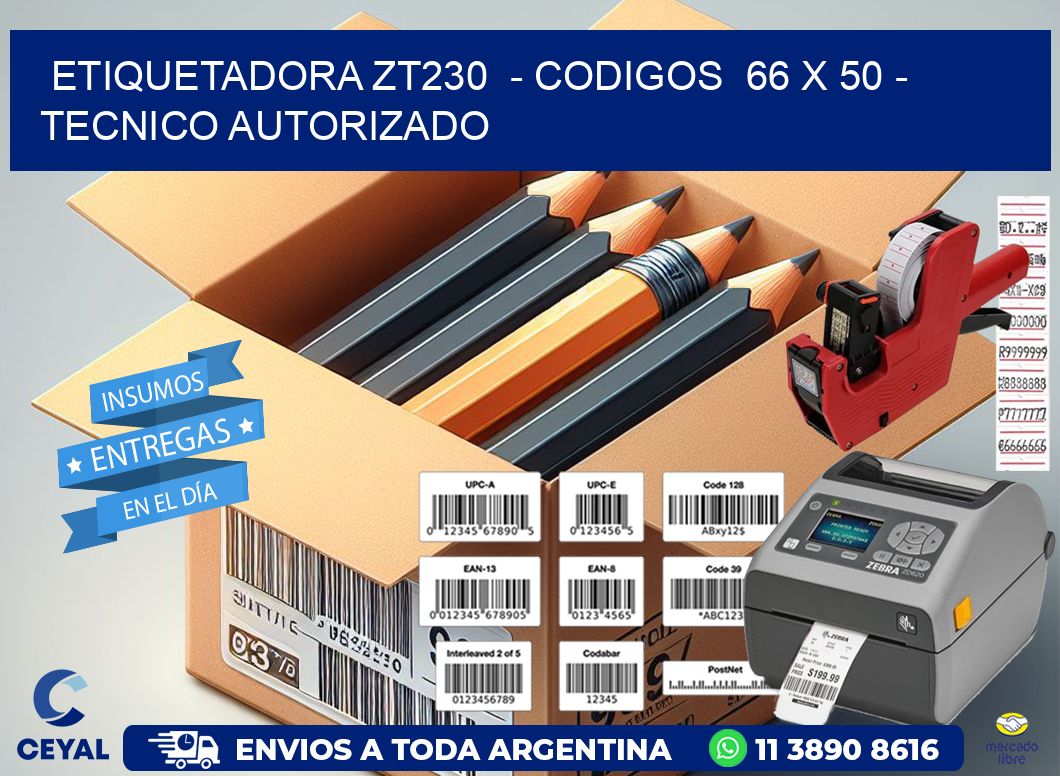 ETIQUETADORA ZT230  - CODIGOS  66 x 50 - TECNICO AUTORIZADO