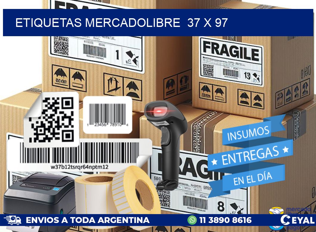 ETIQUETAS MERCADOLIBRE  37 x 97