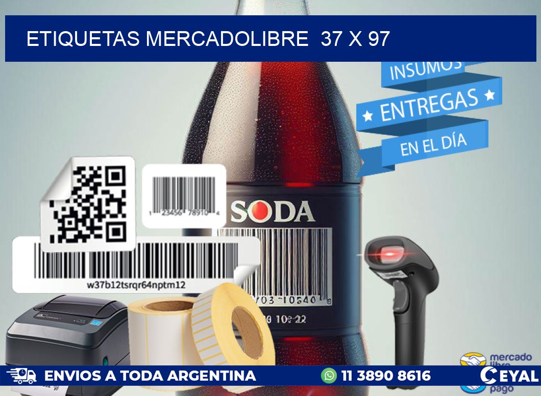 ETIQUETAS MERCADOLIBRE  37 x 97