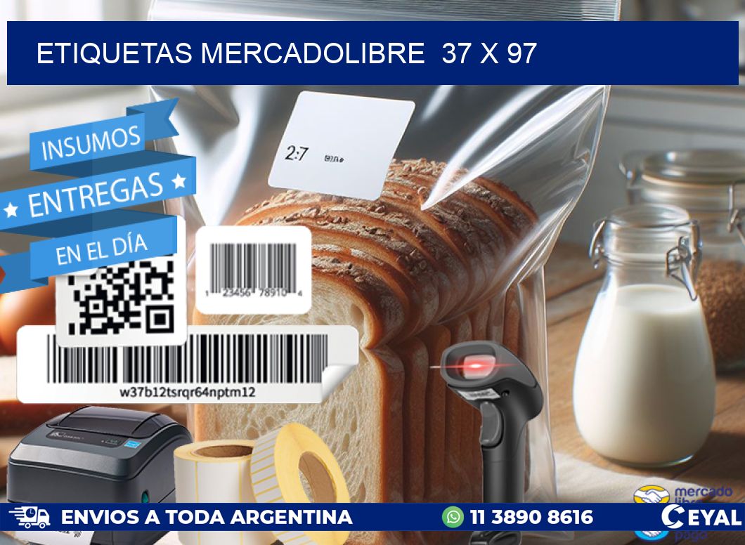 ETIQUETAS MERCADOLIBRE  37 x 97