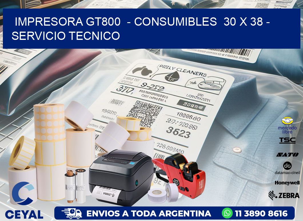 IMPRESORA GT800  - CONSUMIBLES  30 x 38 - SERVICIO TECNICO