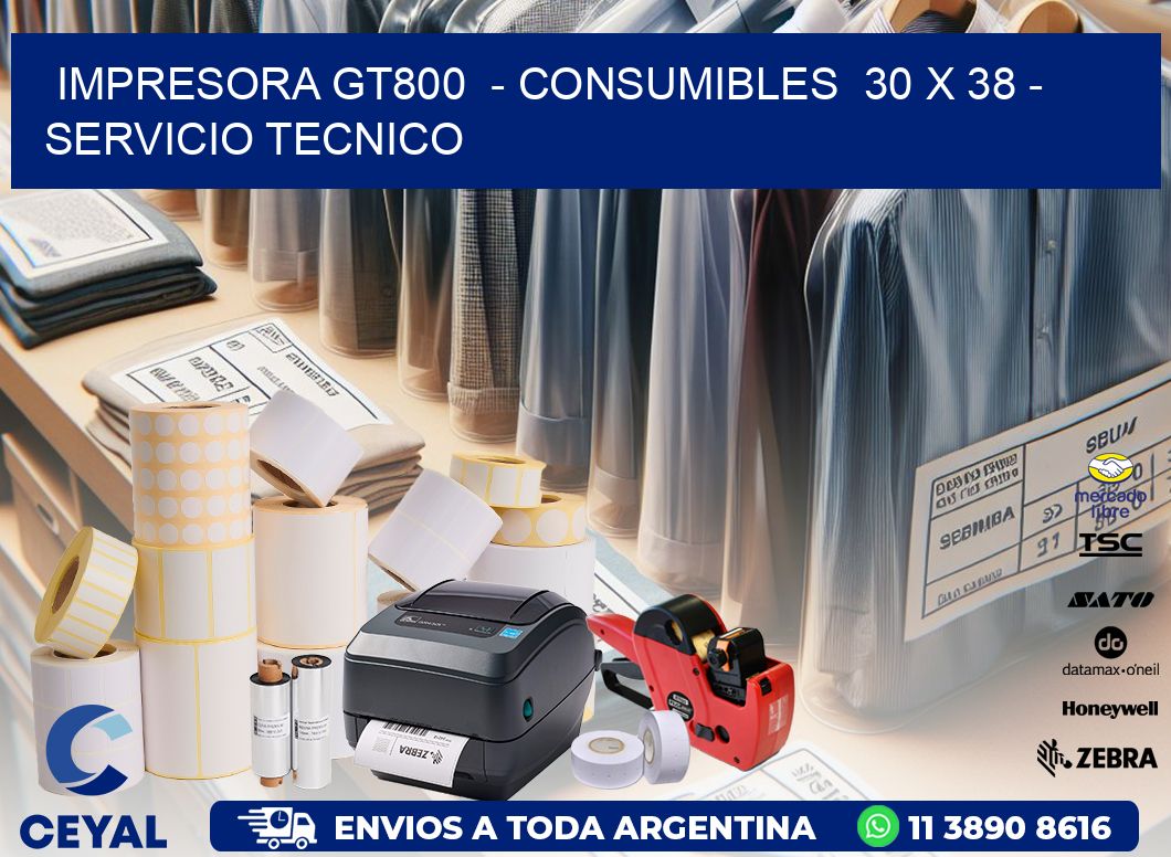 IMPRESORA GT800  - CONSUMIBLES  30 x 38 - SERVICIO TECNICO