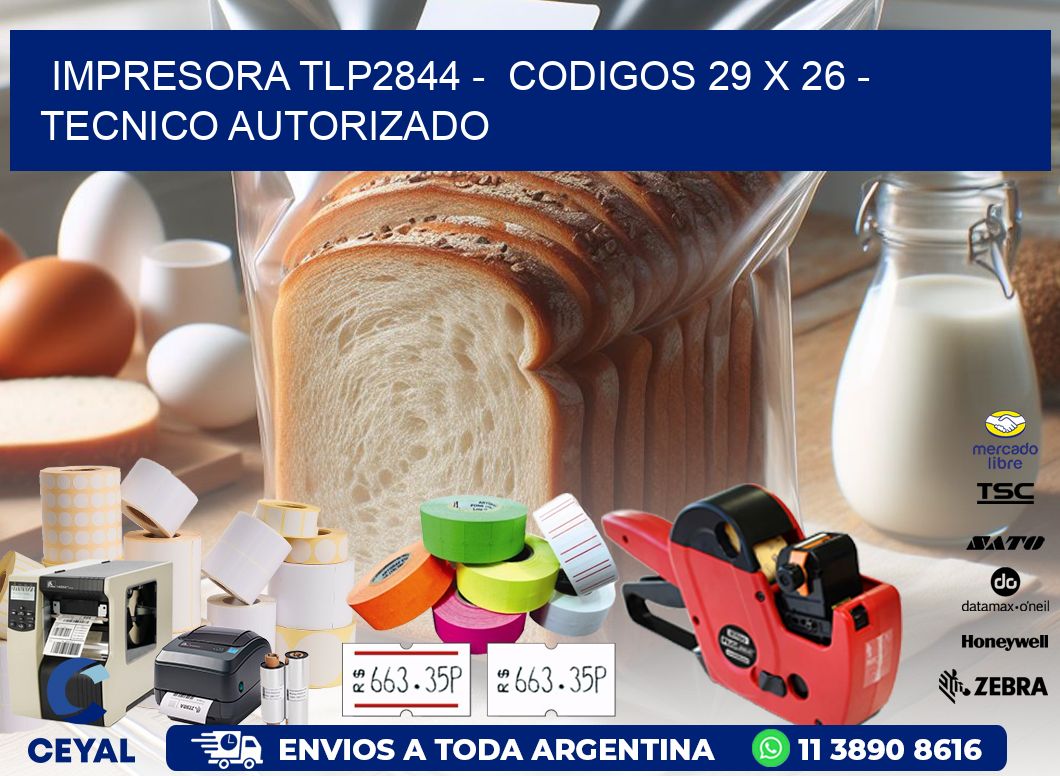 IMPRESORA TLP2844 -  CODIGOS 29 x 26 - TECNICO AUTORIZADO
