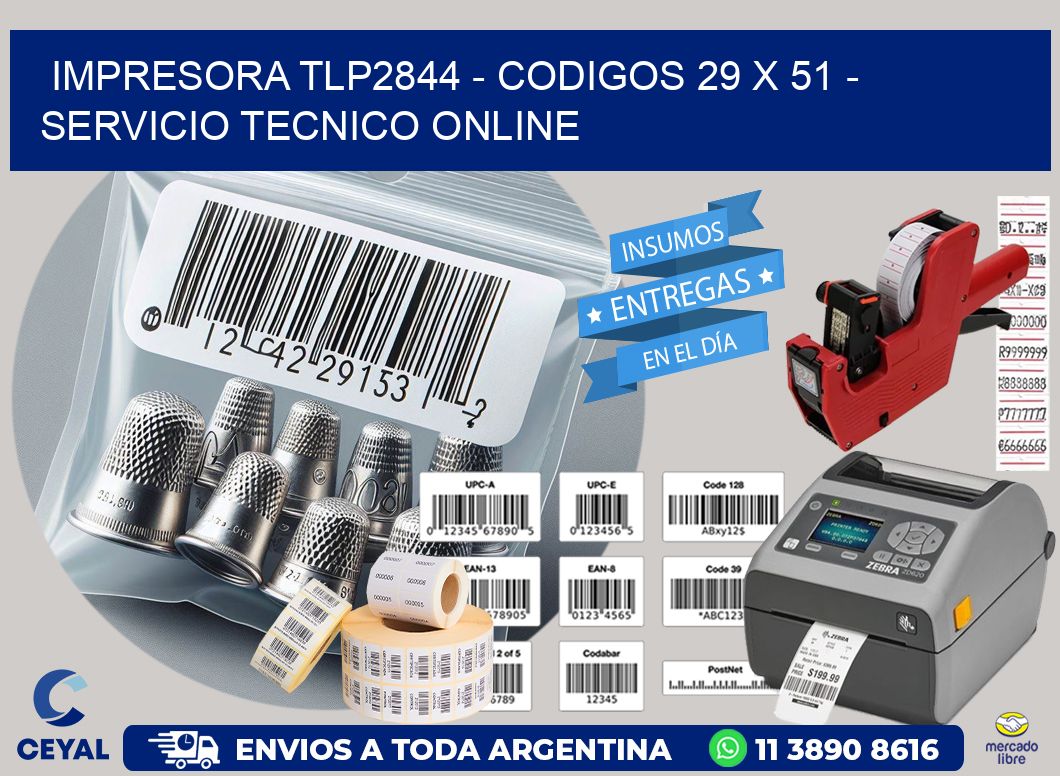 IMPRESORA TLP2844 – CODIGOS 29 x 51 – SERVICIO TECNICO ONLINE