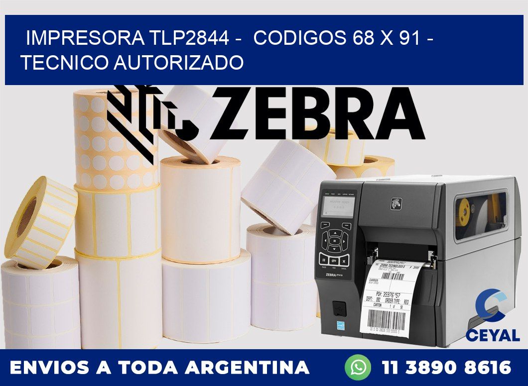 IMPRESORA TLP2844 -  CODIGOS 68 x 91 - TECNICO AUTORIZADO