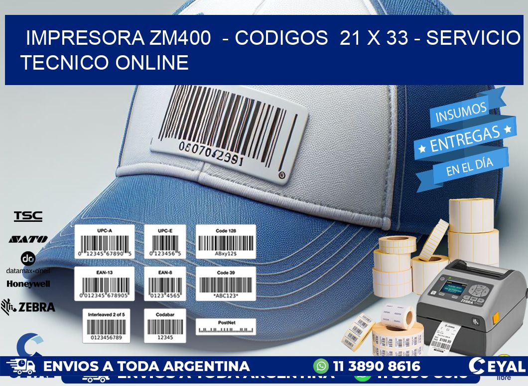 IMPRESORA ZM400  - CODIGOS  21 x 33 - SERVICIO TECNICO ONLINE