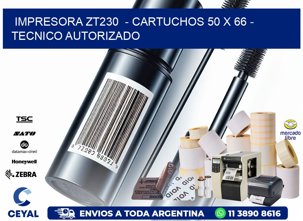 IMPRESORA ZT230  - CARTUCHOS 50 x 66 - TECNICO AUTORIZADO