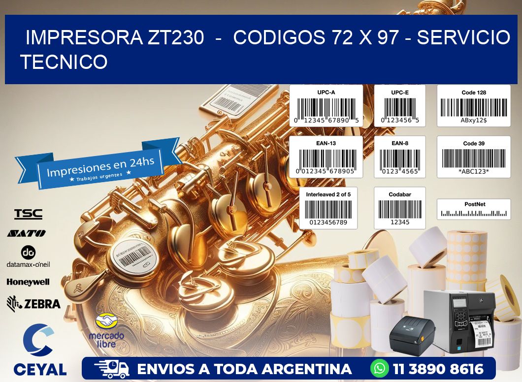 IMPRESORA ZT230  -  CODIGOS 72 x 97 - SERVICIO TECNICO