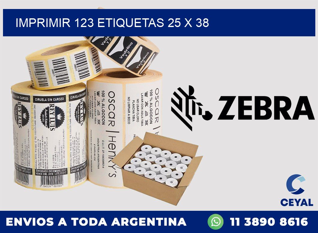 IMPRIMIR 123 ETIQUETAS 25 x 38