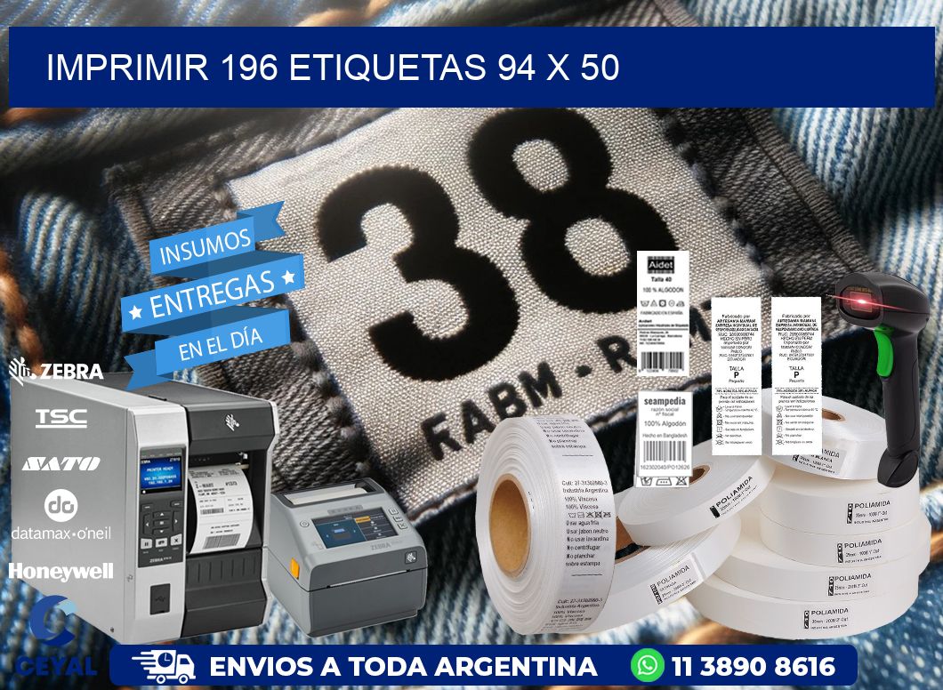 IMPRIMIR 196 ETIQUETAS 94 x 50