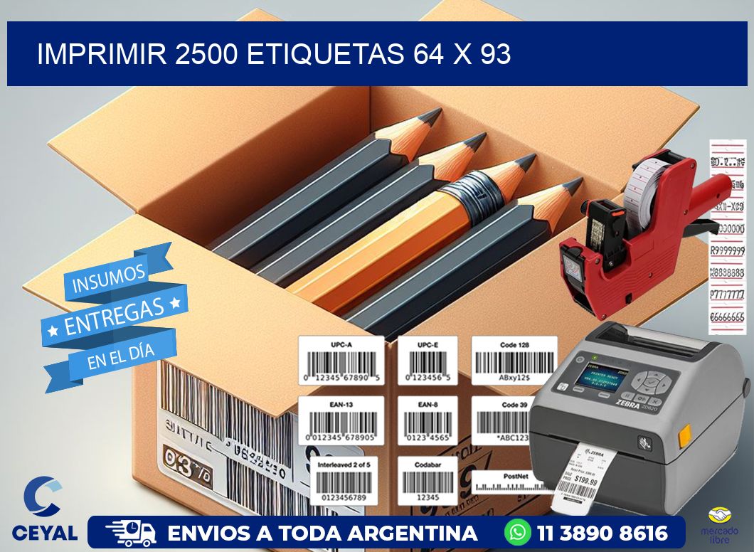 IMPRIMIR 2500 ETIQUETAS 64 x 93