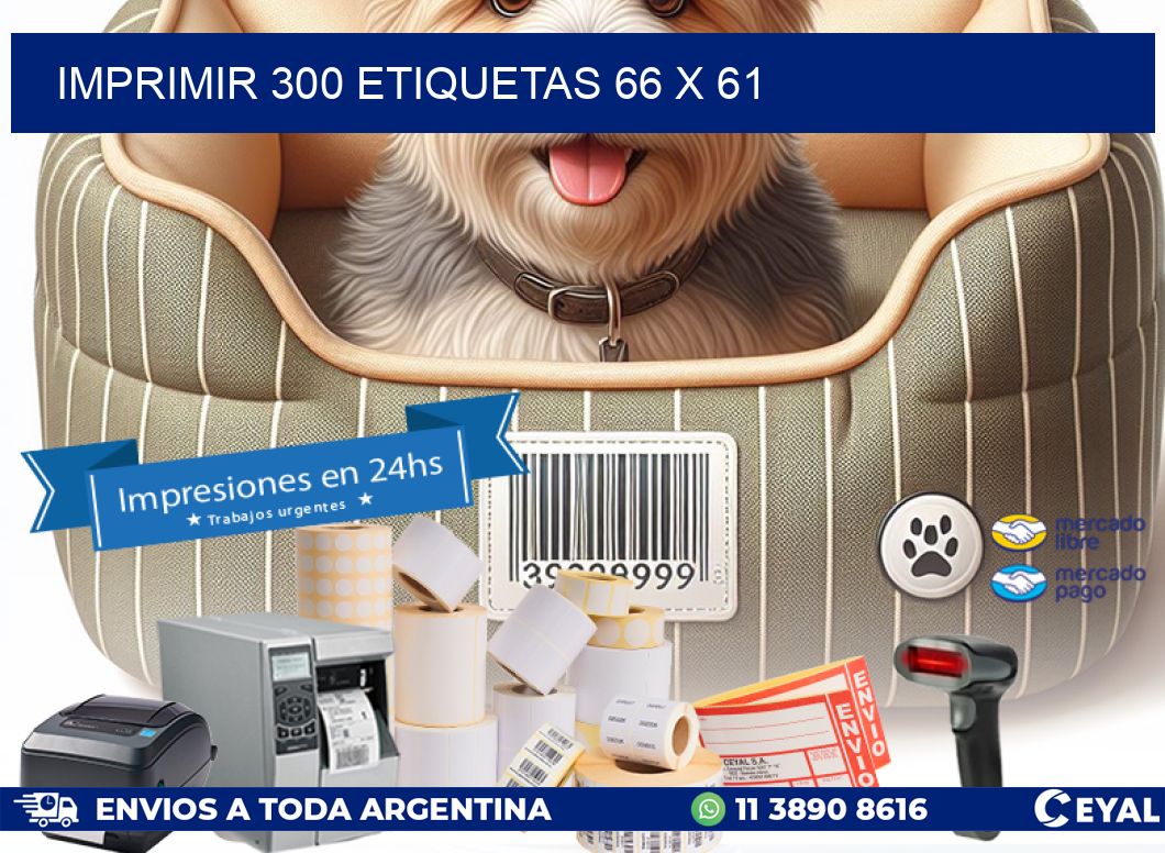 IMPRIMIR 300 ETIQUETAS 66 x 61