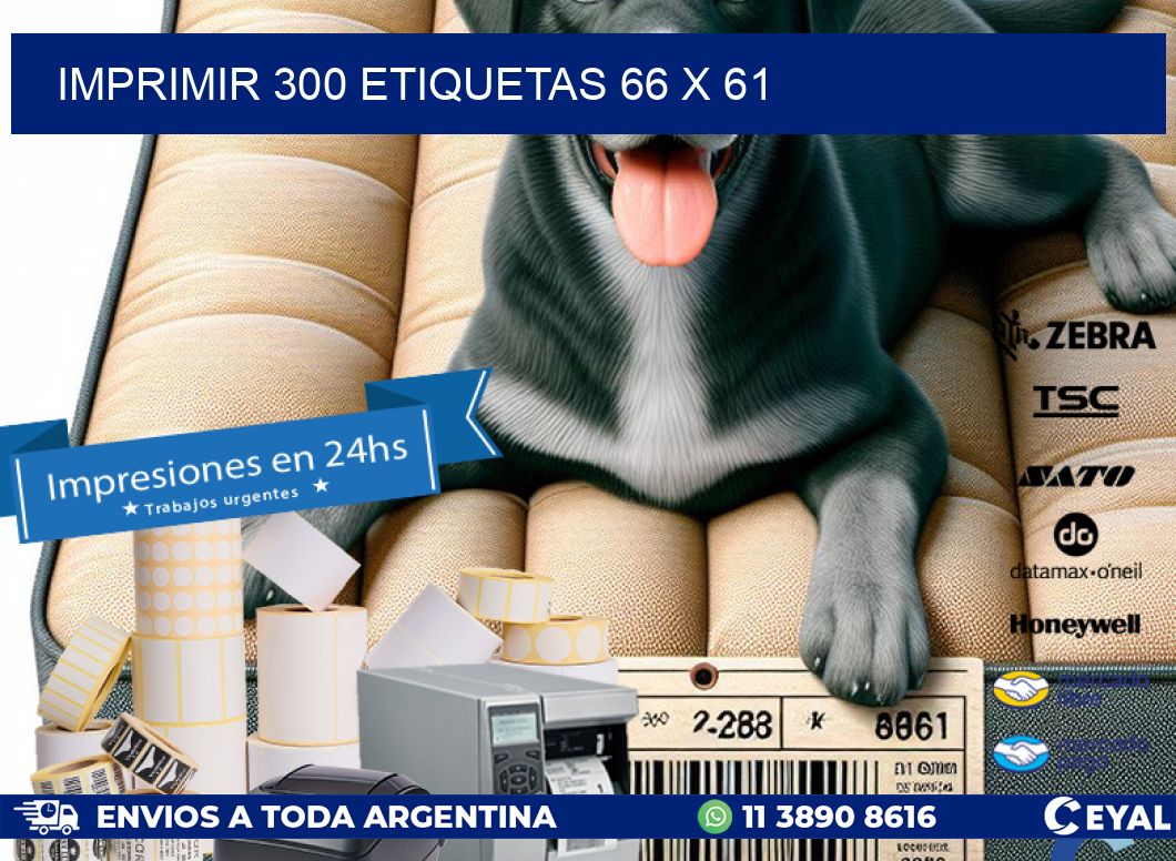 IMPRIMIR 300 ETIQUETAS 66 x 61