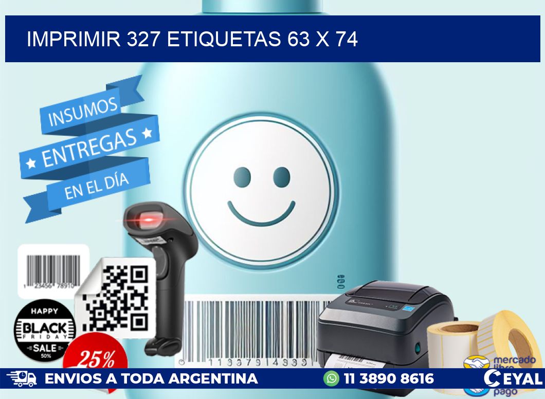 IMPRIMIR 327 ETIQUETAS 63 x 74