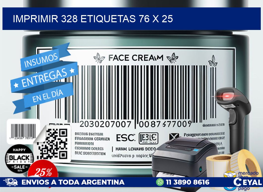 IMPRIMIR 328 ETIQUETAS 76 x 25